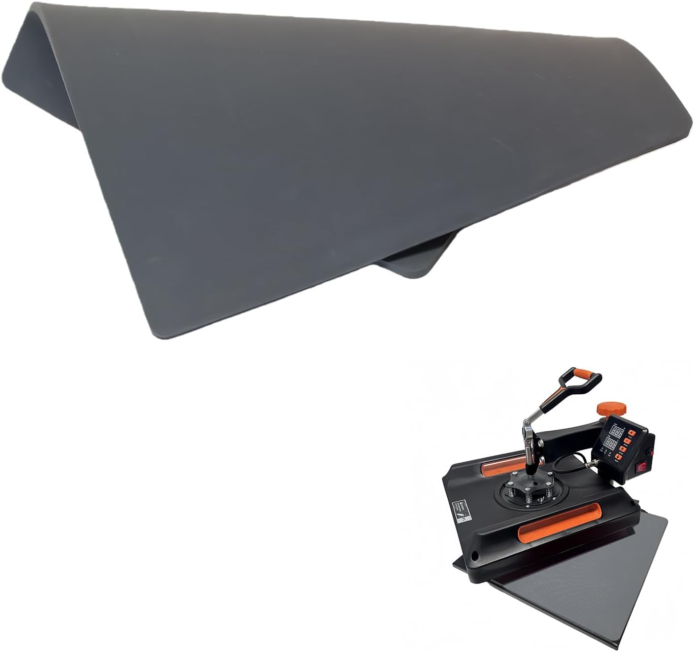 LGIB Silicone Heat Press Mat 24x16 Inch, Heat Resistant & Fireproof, Double Sided Washable Pad for Vinyl Ironing, HTV Transfer, Sublimation & Crafting Projects,Gray