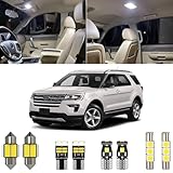 Xpismii 11 Piece 6000K White Explorer Interior LED Lights Kit Package Replacement for Ford Explorer 2011 2012 2013 2014 2015 2016 2017 2018 2019 2020, with Placement Diagram and Install Tool