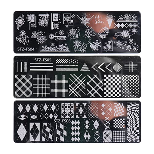LEEQBCR dreiteilige Nagelform, Nagelschablone, Nagel und Versiegelung, einzigartige Schneeflocke und verschiedene Gitterdesigns Cover