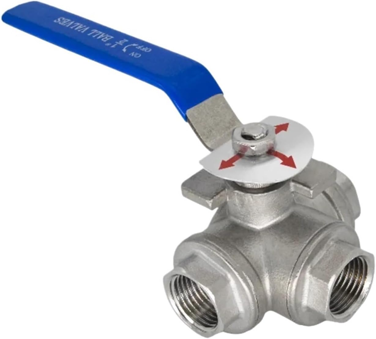 1pcs Female Thread Three 3-Way Ball Valve T Port L Port 304 Stainless Steel Locking Handle(DN8,T Port)