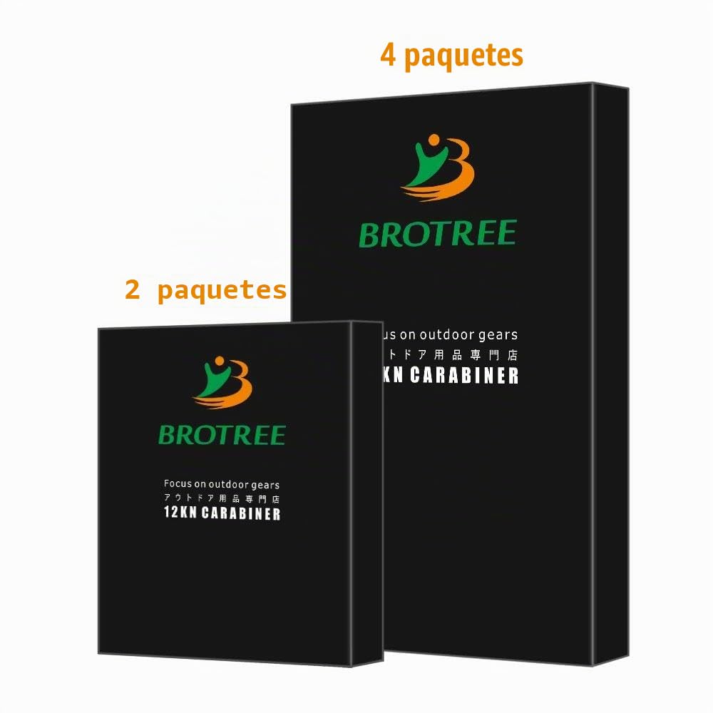 Brotree Mosquetones de Bloqueo 12KN (1200 kg) Mosquetón de Aluminio Resistente con Cierre de Resorte para Hamaca, Senderismo, Gimnasio - Seguridad 8cm Forma de D Mosquetones con Seguro