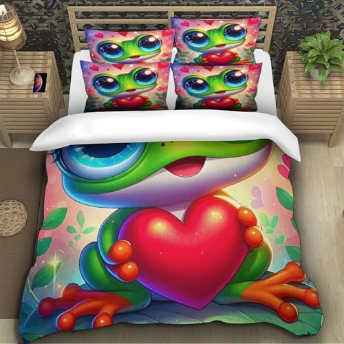 Housse de couette grenouille en microfibre douce à fermeture éclair - 4