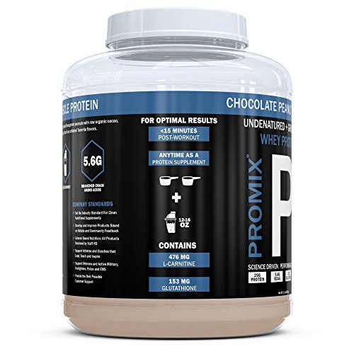 PROMIX Standard 100 Percent All Natural Grass Fed & Undenatured - Best for Optimum Fitness Nutrition Shakes & Energy Smoothie Bowls: Chocolate Peanut Butter 1 lb Bulk- Look Better Naked Whey