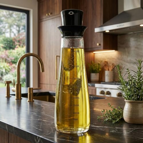 Image of MUAC 400ml Glass Oil and Vinegar Dispenser Bottle for Pouring Olive Oil, Vinegar, Soya Sauce