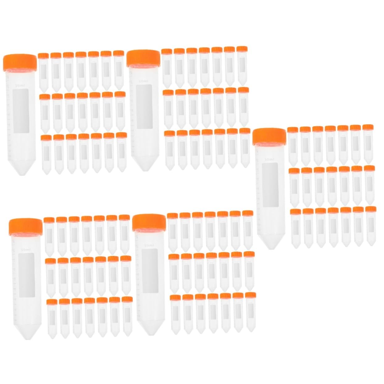 125pcs Conical Tubes Leak Screw Caps Test Tubes for Laboratory Use Graduated Measurement Lightweight Sample Storage