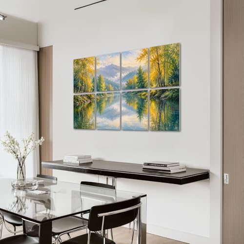 Paneles Acústicos Decorativos LAMOONHOME, 8 piezas, absorción de sonido, impresión artística con paisaje, 48"x32" miniatura 7
