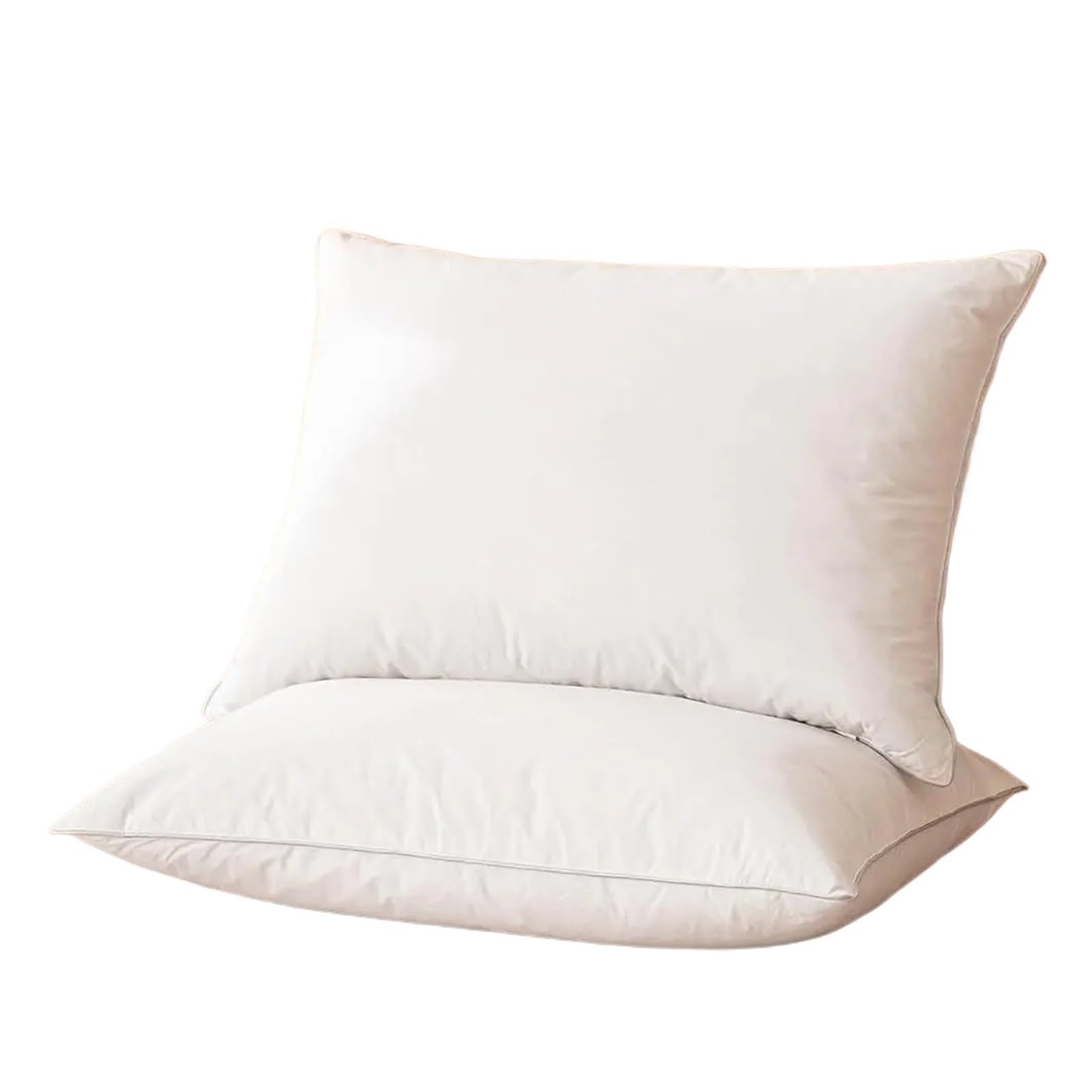 2PCS Set Goose Feathers Down Pillows White Queen Luxury Hotel Collection
