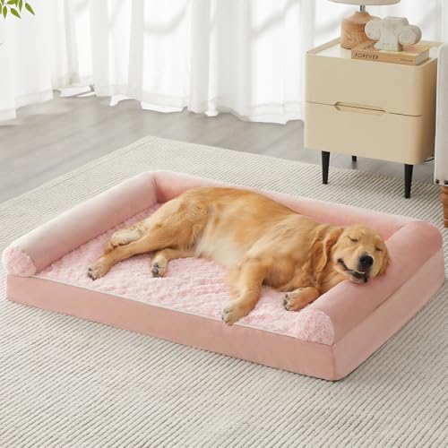 BFPETHOME Orthopedic Washable Dog Beds Large Sized Senior Dog for Comfy Sleeping with Removable Cover Waterproof Big Soft Pet Couch Bed for Dogs Relax