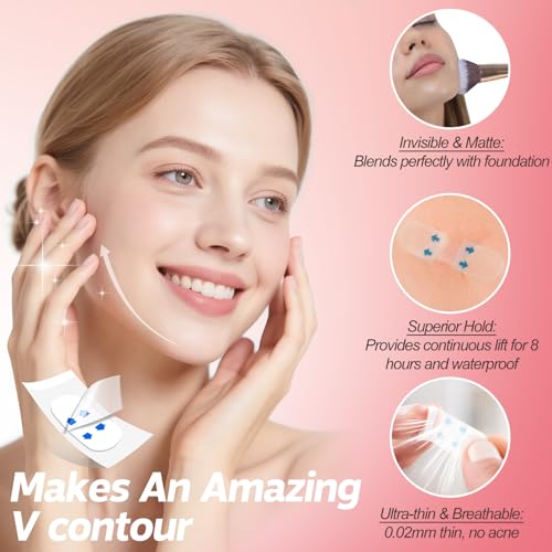 Image of Face Tape, Face Lift Tape, Face Tape Lifting Invisible, Face Lift Tape Invisible Sagging Skin Around The Face, Hides The Double Chin and Creates A v-Shaped Face 200PCS
