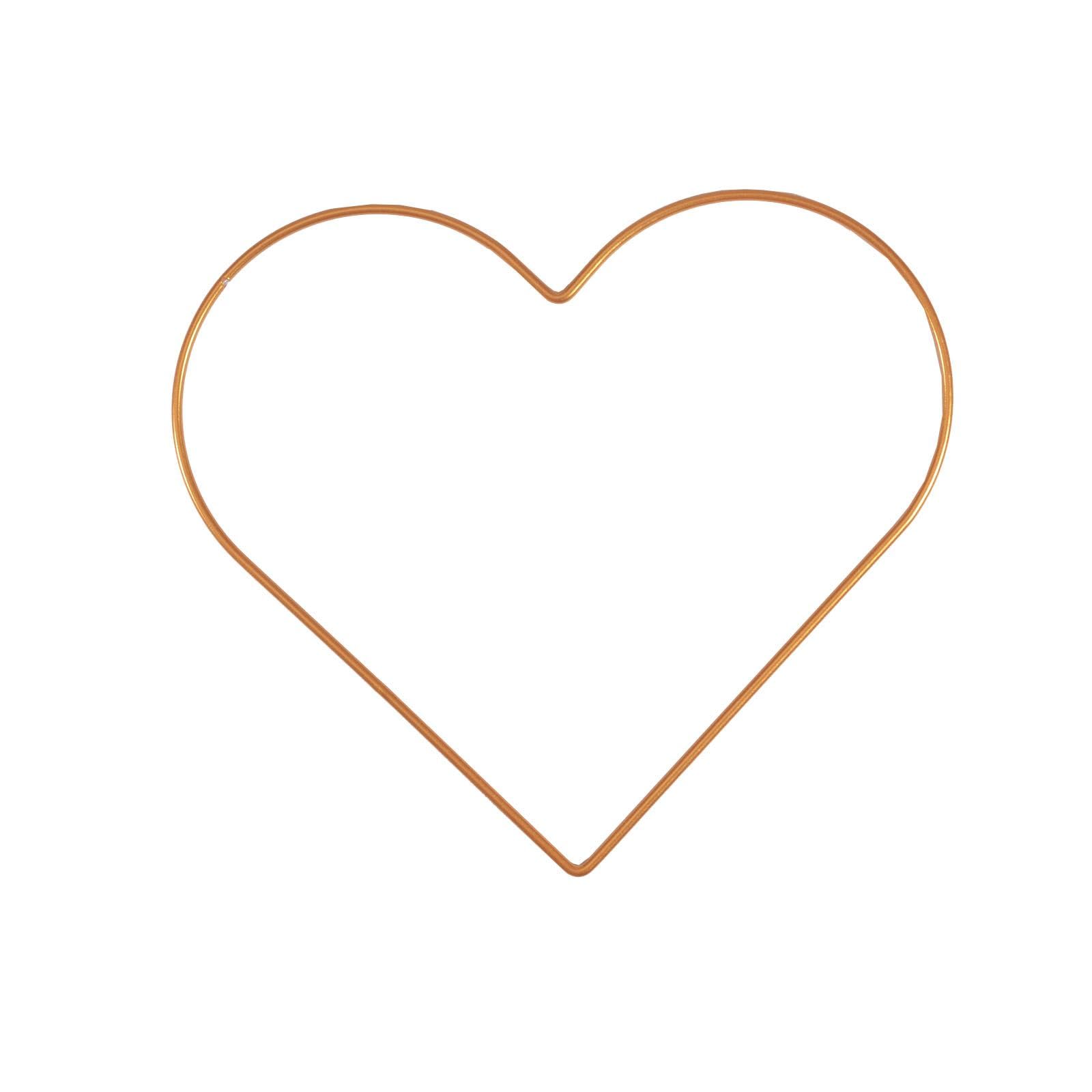 Vaessen Creative Gold Heart-Shaped Metal Crafts, Ø 25 Cm Or 9.8 In Diameter, 3 Mm Thick, Dream Catcher Hoop, Wreath Ring For Romantic Macrame Wall Hanging, Crochet, Boho Wedding Decorations 11024-002