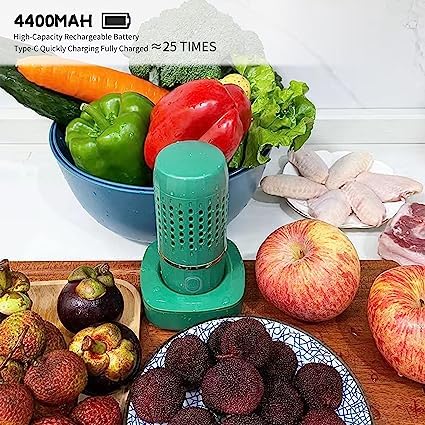 Image of Portable USB Fruit and Vegetable Cleaner,Fruit and Vegetable for Kitchenware,Meat,Dishes,Rice,Kitchen Tools (Green)