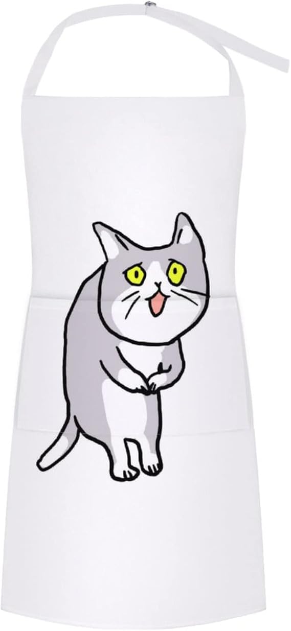 Amazon Co Jp 仕事猫 エプロン おしゃれ 防水 保育士 メンズ カフェエプロン 女性用 レディース 作業用 汚れにくい ポケット付き 大きいサイズ 職人 洗える かわいい 人気 キャラクター 調節可能 アニメ 萌えグッズ ホーム キッチン