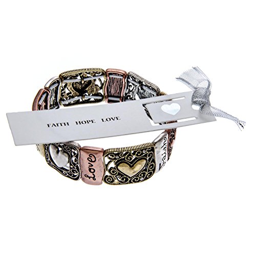 Pammyj Hope Faith Love Inspirational Stretch Bangle Bracelet #TOP1