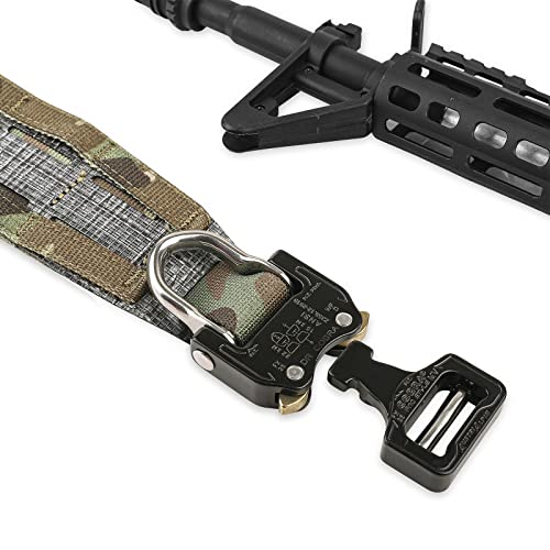 Petac Gear Tactical Belt Low Profile Molle Battle Cobra Belt Laser-Cut Tegris Rigid Shooting Gun Duty Belts(Multicam,Medium) #TOP1