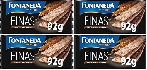 Fontaneda Finas, Barquillos Rellenos de Chocolate Negro - 9 Barquillos,
