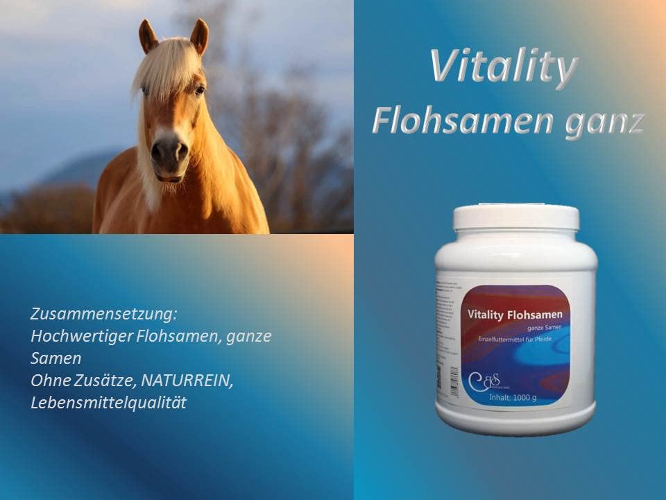 Vitality Flohsamen ganz Pferde - Pferdekot, Sandausscheidung, Kotwasser, Einzelkräuter Pferde (1000 g)