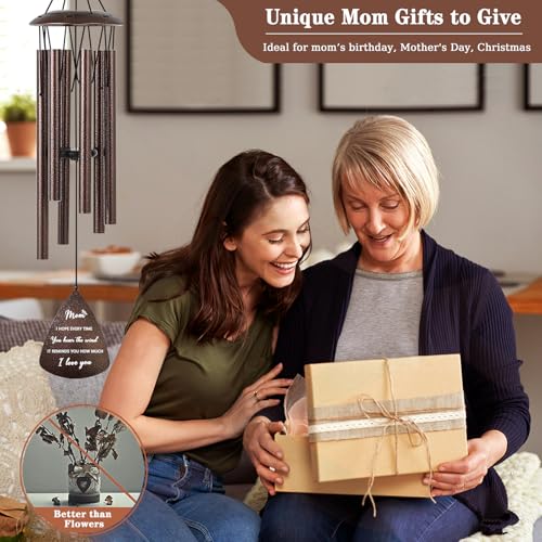 Image of Gifts for Mom from Daughter Son, 32 inch Bronze Wind Chimes, Best Mom Ever Gift for Mama Mother in Law
