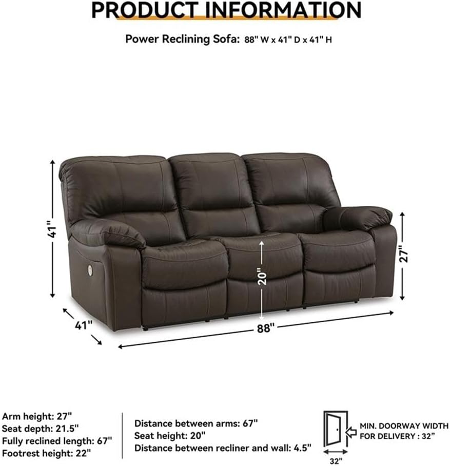 BOWERY HILL 3-Piece Dark Brown Reclining Living Room Sofa Set