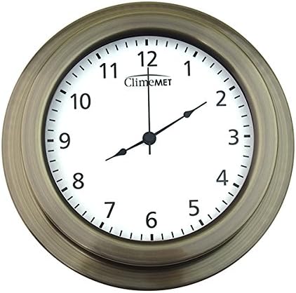 ClimeMET CM4301 Quartz Classic Wall Clock - from The ClimeMET Weather Dial Range (Golden Bronze)