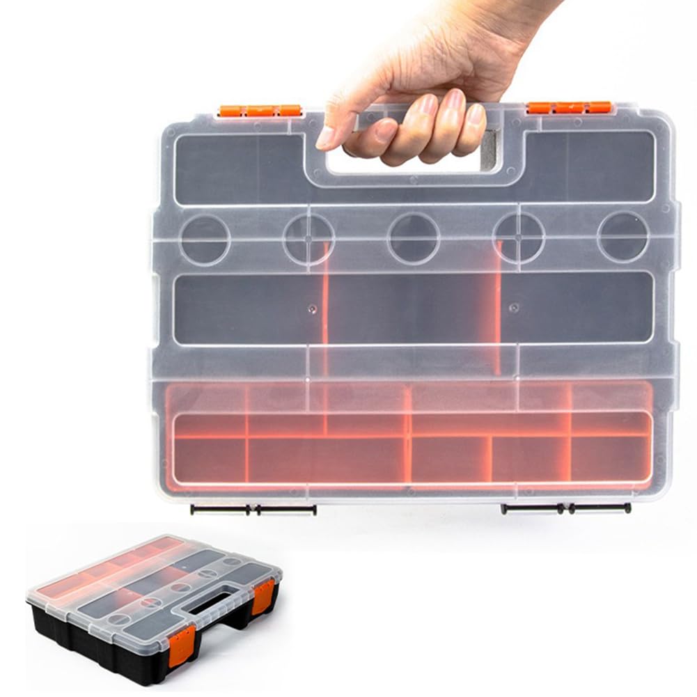 Caja organizadora de tornillos | Estuche de herramientas portátil impermeable | Caja de compartimentos para tornillos, tuercas, clavos y herramientas | Almacenamiento de aparejos de piezas pequeñas de