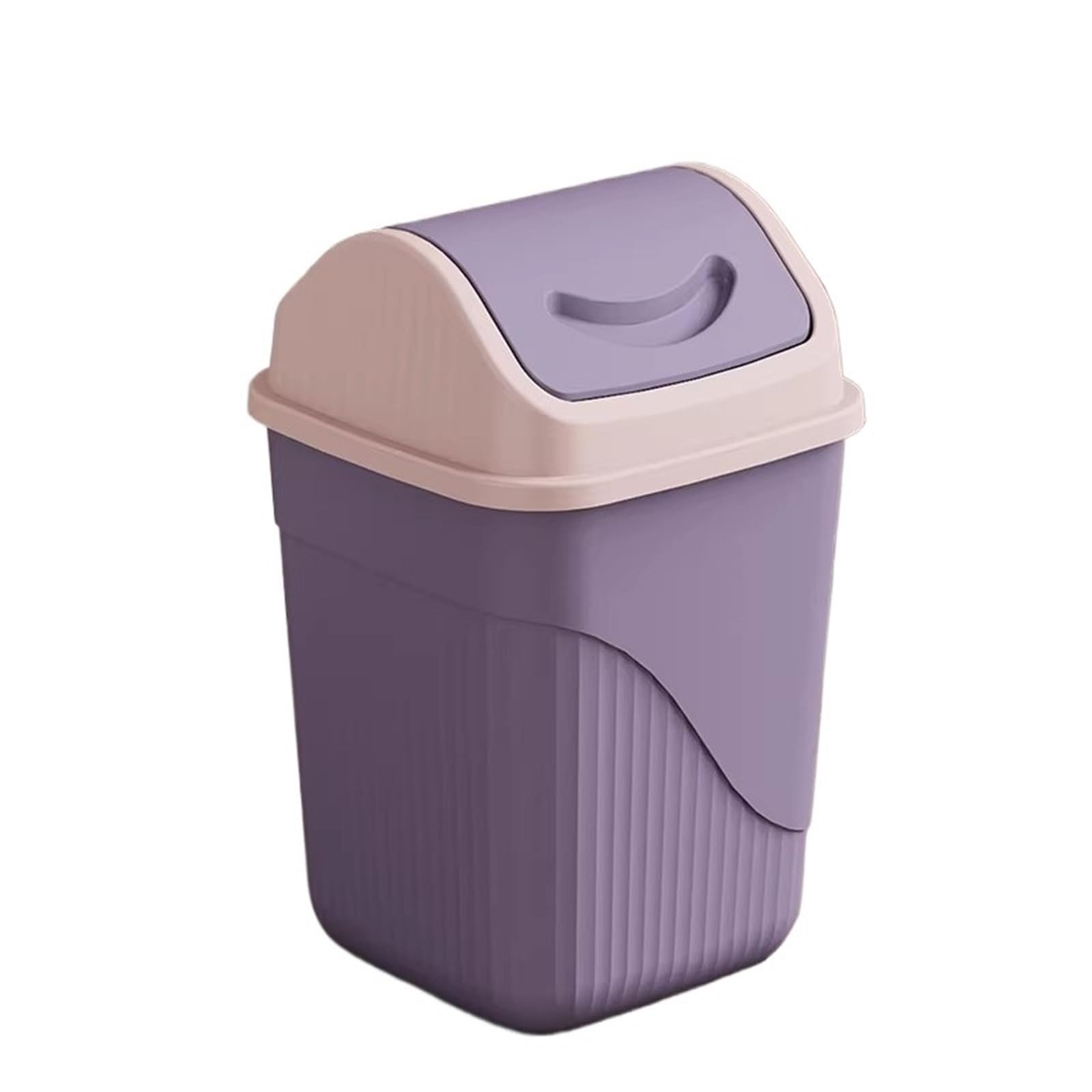 Waste Bins Garbage Bin With Lid Household Toilet Bathroom Kitchen Living Room Large Size Capacity(Purple,Medium)
