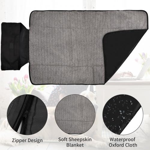 Paws&Co Coperta Viaggio Per Cani - Pieghevole, Lavabile, 75x50cm Grigio | Per Outdoor E Casa - Foto 4