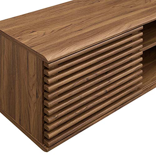Modway Render 60" Mid-Century Modern Wall Mount Media Console Tv Stand, 60 Inch, Walnut #TOP5