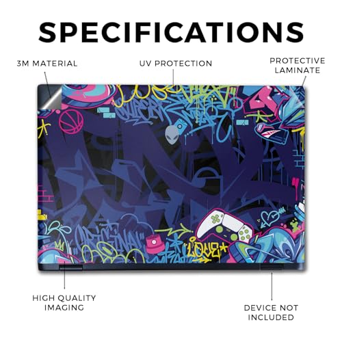 Image of Laptop Skin Compatible with Alienware M16 R2 (2024) - Gamer Tag - Premium 3M Vinyl Protective Wrap Decal Cover - Easy to Apply | Crafted in The USA by MightySkins