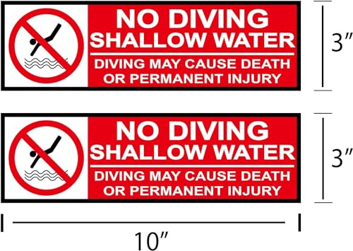 6 adhesivos No Diving para piscina 3x10 pulgadas miniatura 7
