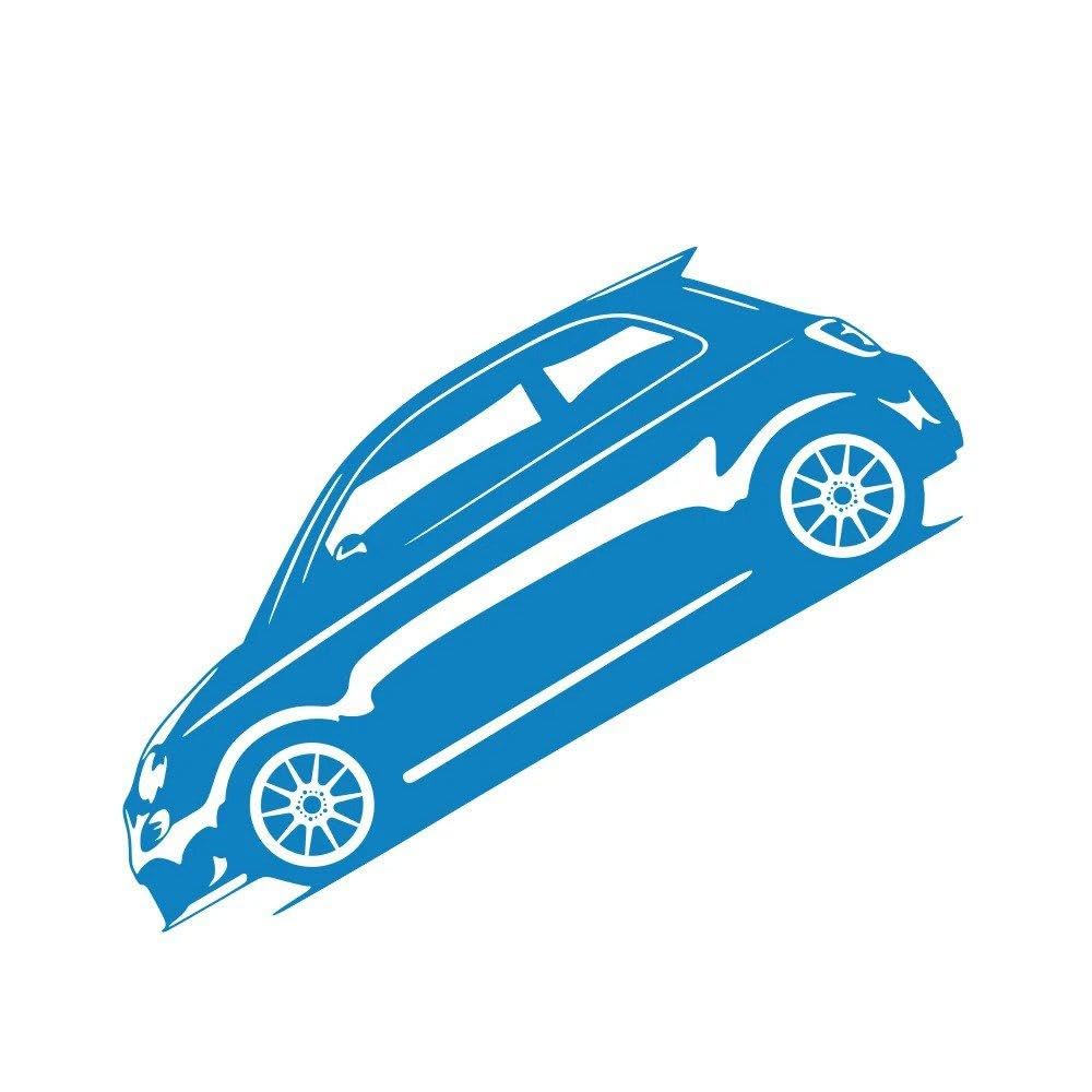 Car Styling Sticker for Fiat 500 595 Vehicle Model Decor Decals Vinyl(Glossy Blue)