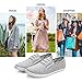 Women's Canvas Slip on Sneakers Casual Slip on Walking Shoes Womens Tennis Shoes Flat Dress Shoes Non Slip Work Shoes(Grey.us10)