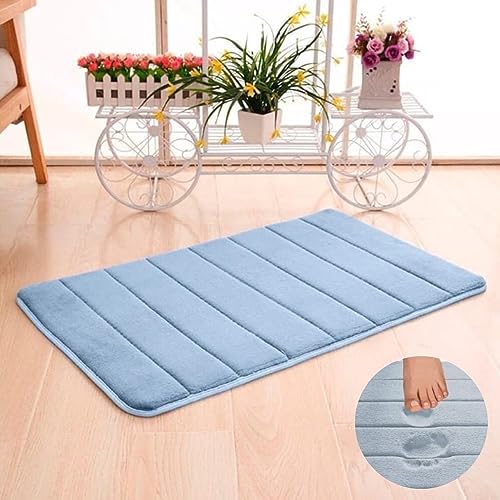 Tapetes De Banheiro Super Soft 60x40 Antiderrapante (Azul)