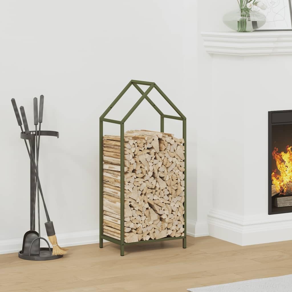 Genérico Leñero Verde Oliva 40x25x90 cm Acero Laminado en frío,Casa y jardín,Accesorios para hornos de leña y chimeneas,Bolsas y Soportes de leña-864298