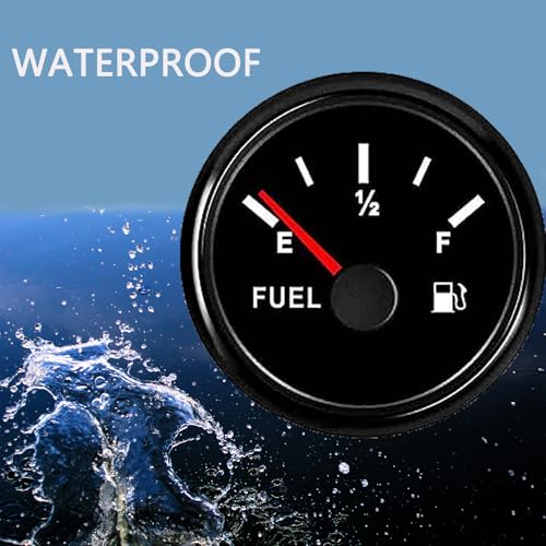 Geloo Auto Digitale Brandstof Niveau Meter 52mm 0 ~ 190 ohm E-1/2-F voor Motorfiets Auto Boot 12V 24V met Rode Backlight IP67 Waterdicht - Afbeelding 6