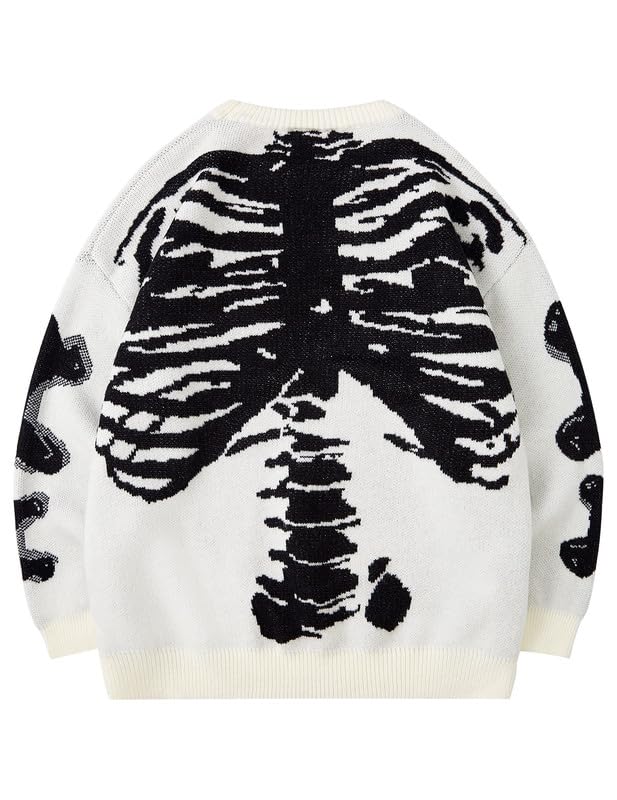 Image of Vamtac Mens Oversized Sweater Vintage Graphic Pullover Crewneck Knit Jumper Y2K Unisex Streetwear 2026 Fall Tops
