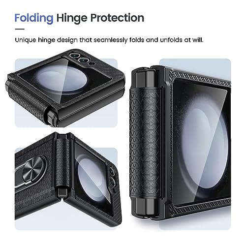 Maxdara SAMSUNG Z FLIP 5 Case, Z Flip 5 Case With Ring Stand Hinge Protection Full Body Case With Built-In Screen Protector Protective Case For Samsung Galaxy Z Flip 5 thumb #2