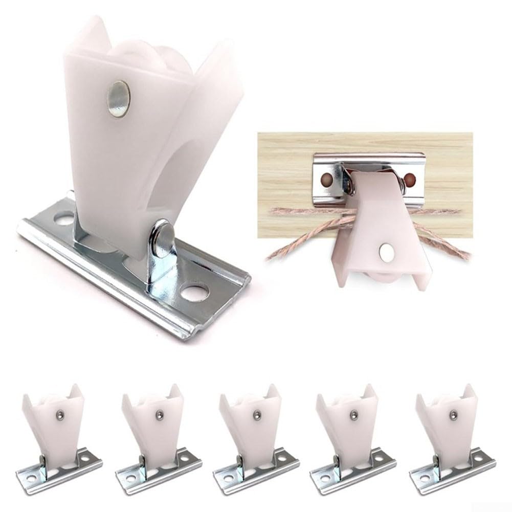 6-Piece Metal Curtain Pulley Set, Window Treatment Cord Control System For Roman Blind Accessories Hardware Mounting Kit For Home Office