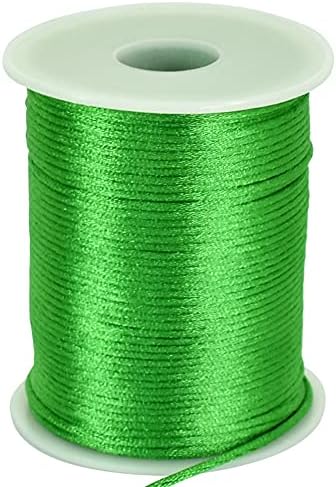 TONIFUL 2mm x 110 Yards Rainbow Mixed Color Nylon Cord Satin String for Bracelet Jewelry Making Rattail Macrame Waxed Trim Cord Necklace Bulk Beading Thread Kumihimo Chinese Knot Craft