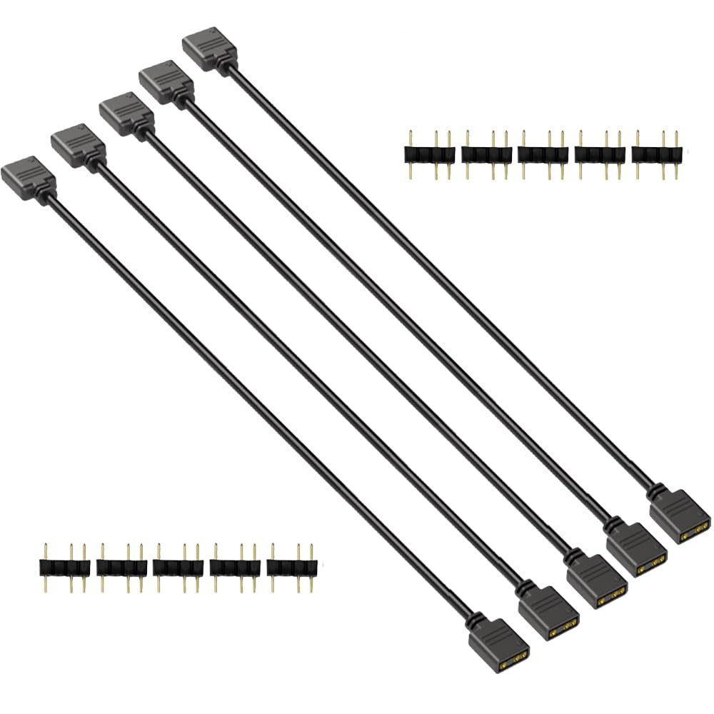 Gebildet Cable ARGB de 30cm, 5V, 3 Pines, Direccionable, Divisor RGB, Cable de Sincronización LED ARGB para Extender Ventiladores ARGB de PC o Series LED