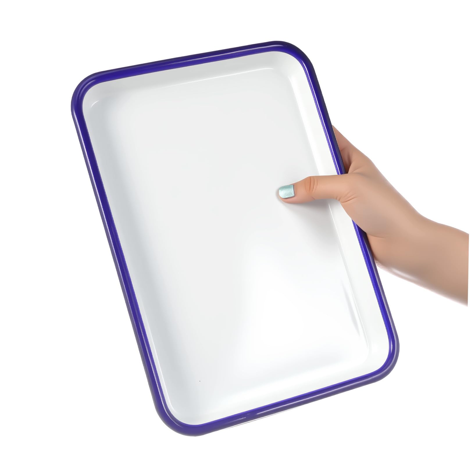 Moule à pâtisserie en émail blanc Luxshiny lot de 2 plats rectangulaires pour cuisson au four