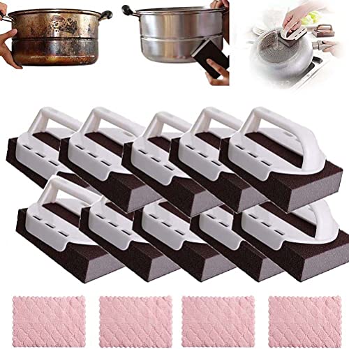 Nano Carborundum Sponge,Carborundum Sponge Nano Emery Sponges, For Quickly Cleans Dirt-Resistant And Wear-Resistant Rust Eraser Grit Scouring Pads Pot (10Pcs) #TOP6