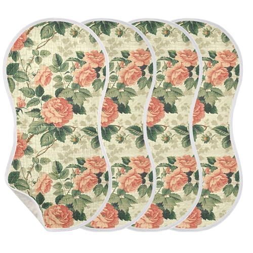 xigua Vintage Floral Baby Burp Cloths for Newborn Boys and Girls 1 Pack, Soft & Absorbent Cotton Baby Burp Cloth, Baby Washcloths, Newborn Towel, Burp Rags3
