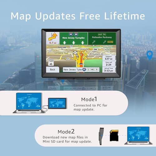 URFRU 7-Inch GPS Navigator for Car Truck RV, 2025 Offline Maps with Lifetime Free Updates, Touchscreen Sat Nav, Voice Guidance, Speed & Traffic Alerts, Custom Truck Routing - Image 9