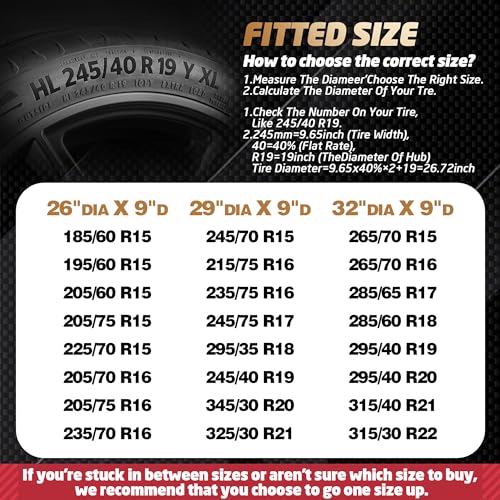 Image of K-Musculo Spare Tire Cover, RV Spare Tire Cover, Waterproof Anti-UV Tire Cover RV Accessories for RV /Truck /Trailer /SUV. (Black 24 inch-26 inch Dia)