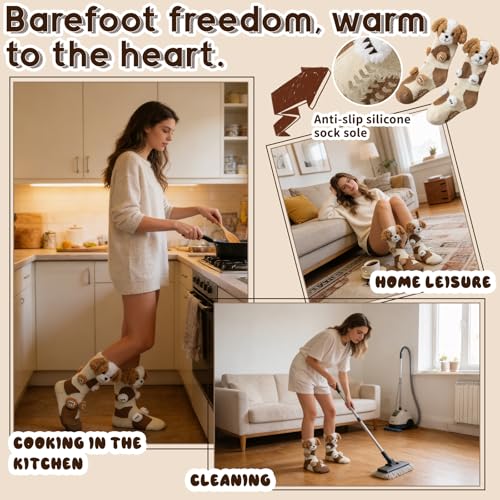 Image of 3D Knit Animal Socks,Cute Hug Hug Socks with Funny Animal Design,Non-Slip Animal Feet Socks for Women Gifts