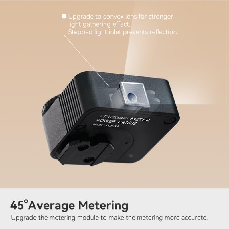 TTARTISAN Light Meter II Esposimetro fotografico Misuratore di luce per fotocamera ISO velocità con montaggio a scarpa a freddo, misura manuale, compatibile con diverse fotocamere nero