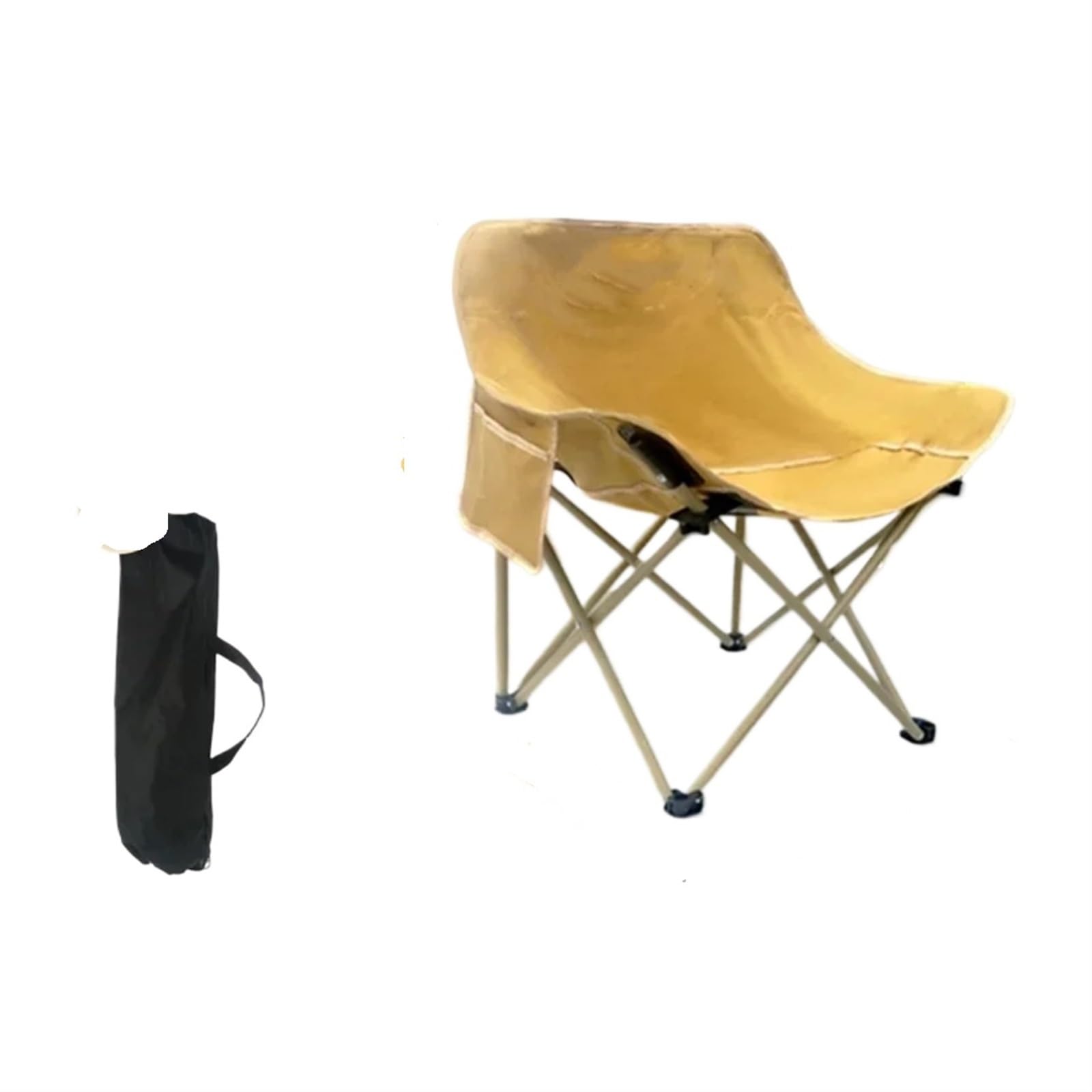 Camping Stool, Camping Stool Outdoor Folding Chair Portable Moon Recliner Chairs Foldings(Yellow)