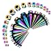BodyJ4You 36PC Gauges Kit Ear Stretching 14G-00G Rainbow Steel Taper Screw Fit Tunnel Plug Jewelry