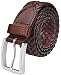 Falari Men's Braided Belt Stainless Steel Buckle Leather 35mm