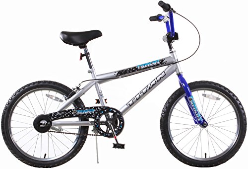 Titan Tomcat Boys BMX with 20 Wheel, Silver and Blue, with Coaster Brake